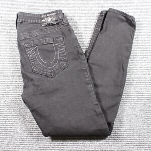 True Religion Jennie Curvy Mid-Rise Super Skinny Jeans Black Women’s 30
